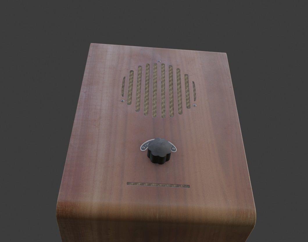 Old broadcast loudspeaker GR 4 from USSR Low-poly 3D model_11