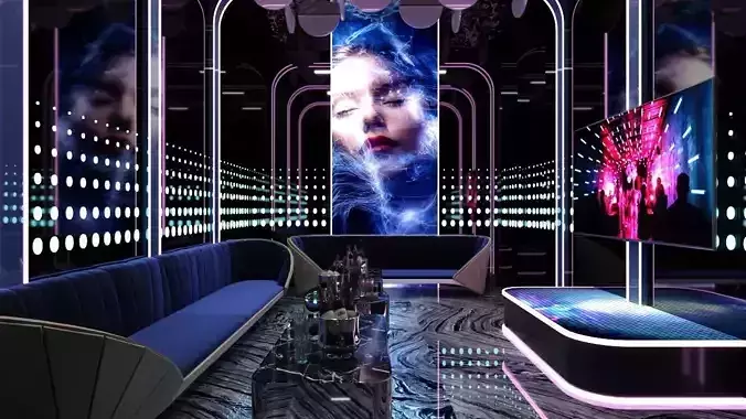 KTV Room - Night Club - Karaoke Room 3D model