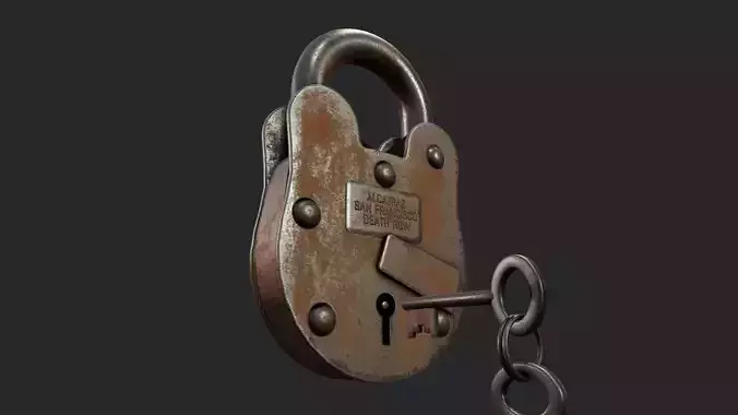 Old Padlock - Tutorial Included  Low-poly 3D model