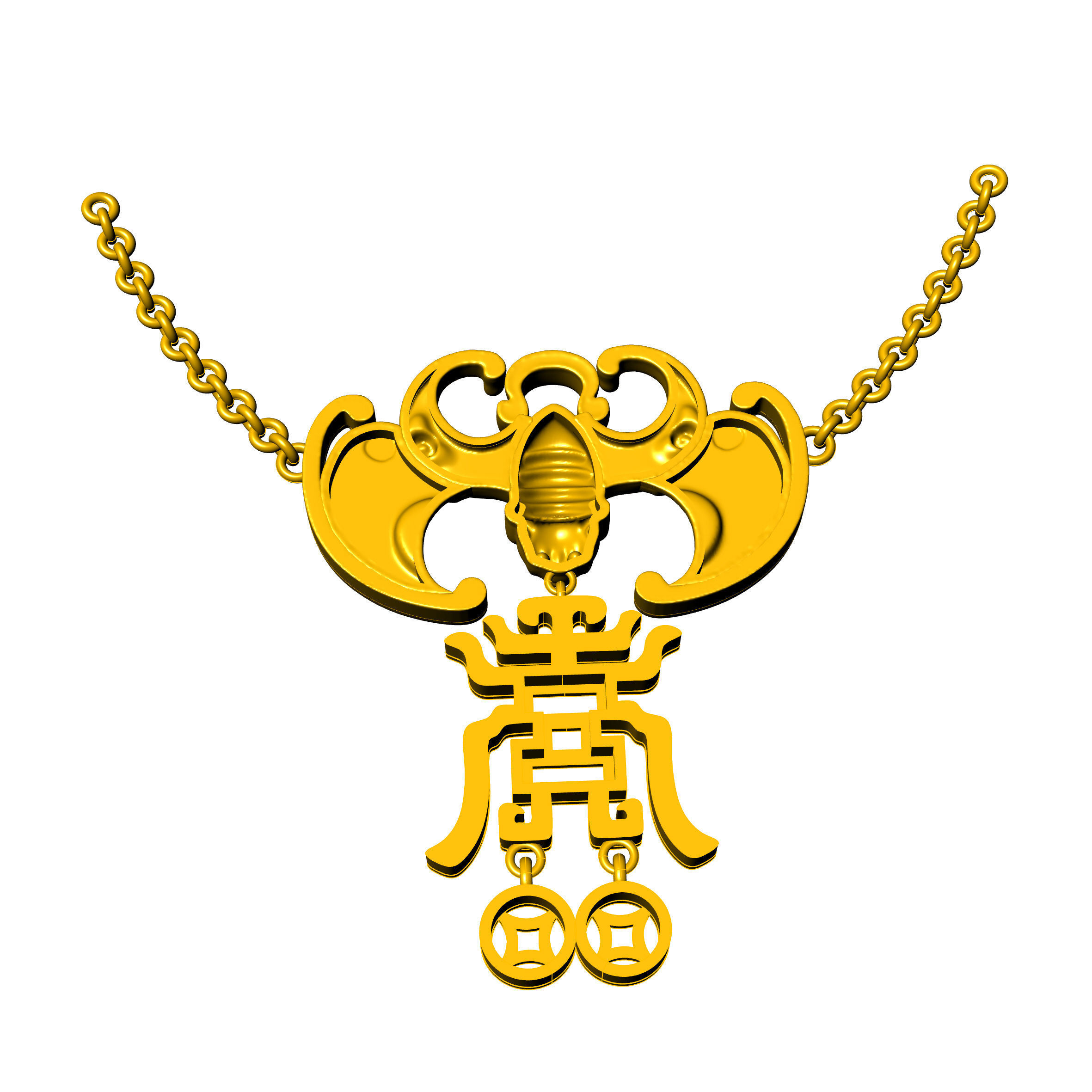 pendant bat 3D print model_4