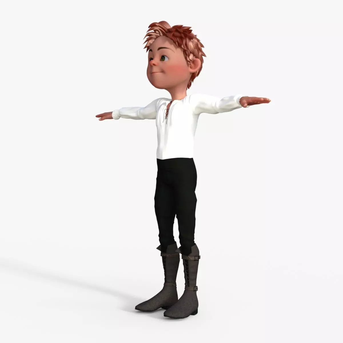 Cartoon Peasant Boy Low-poly 3D model