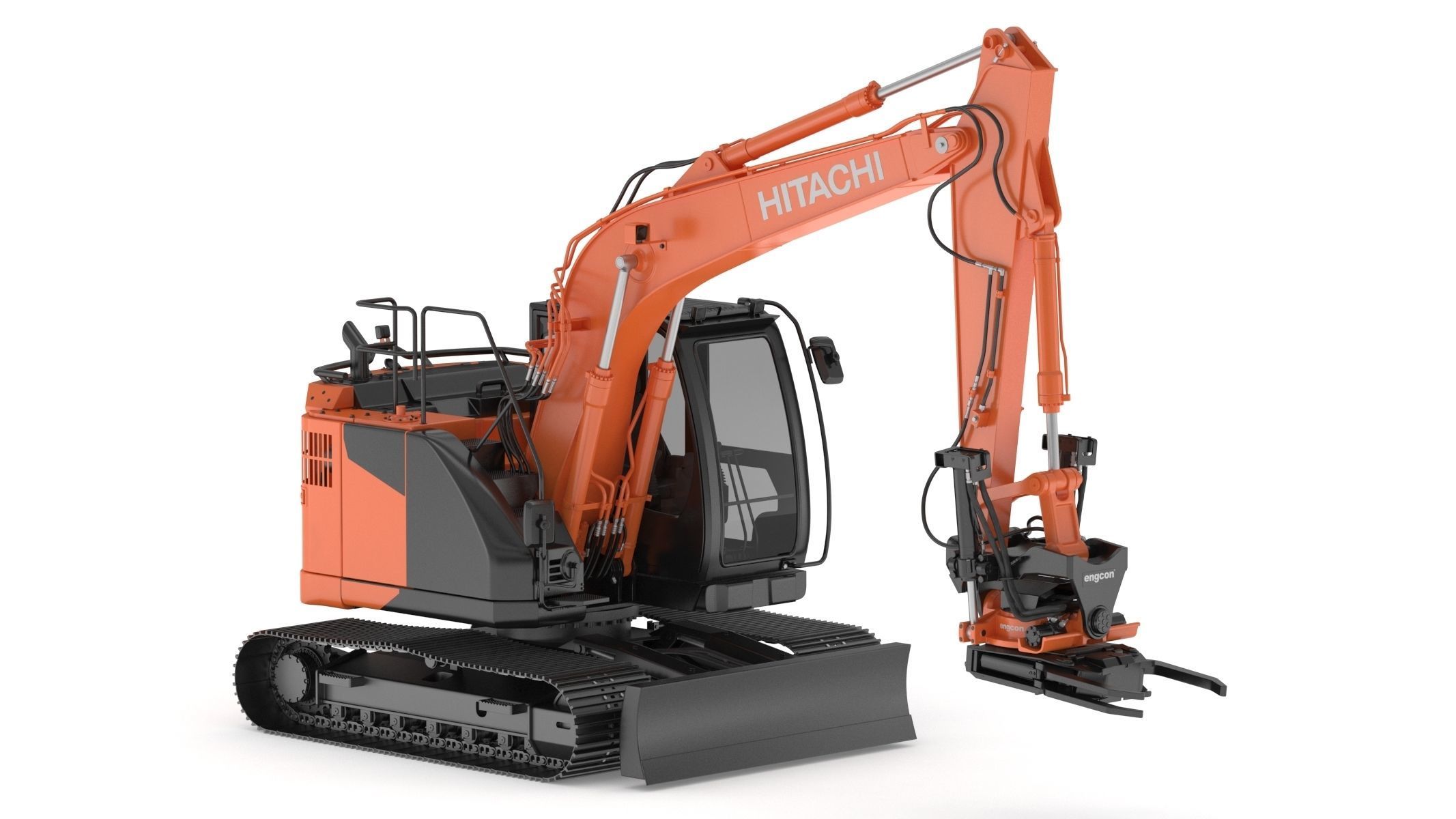 Hitachi Excavator ZX135-7 With Custom Arm 3D model | CGTrader