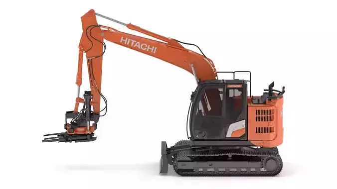 Hitachi zx135-7 With Custom Arm 3D model