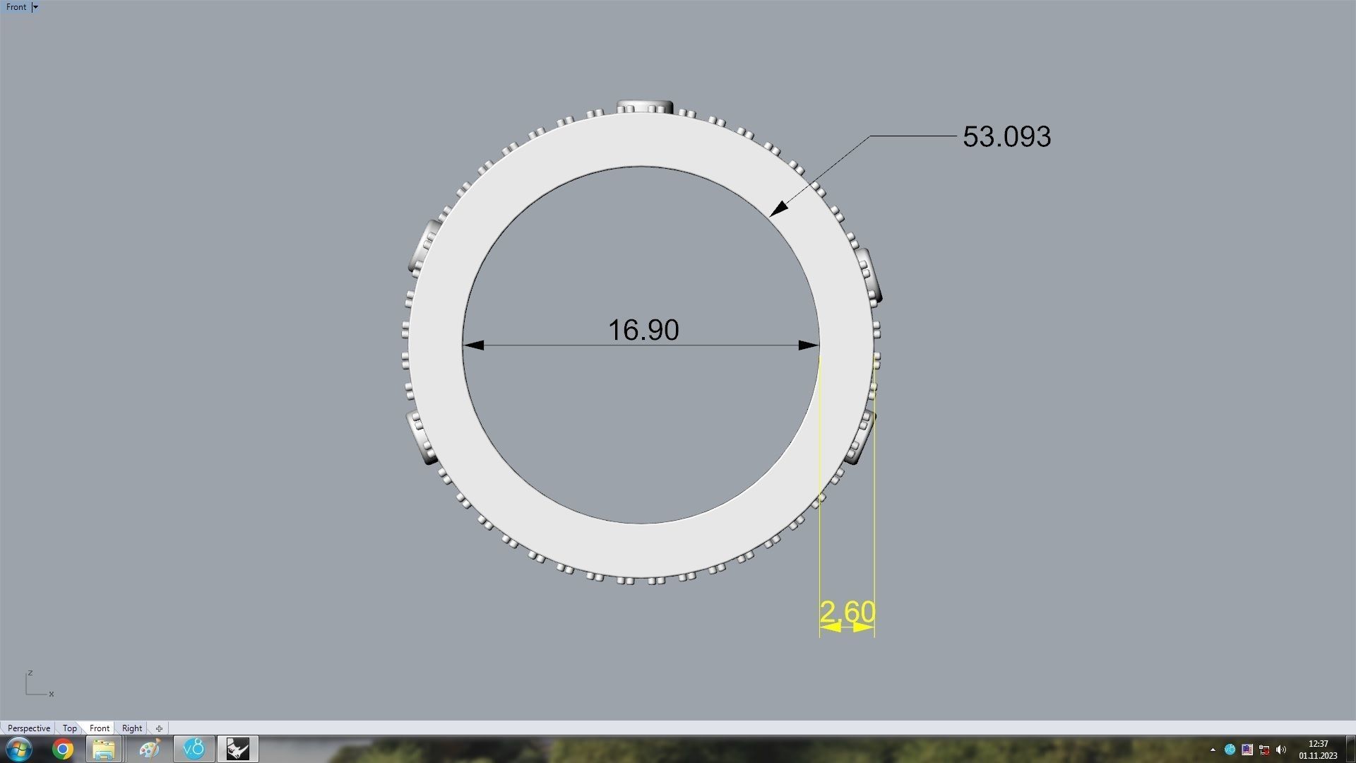 3 Diamond move Paved Romane Ring 3D print model_6