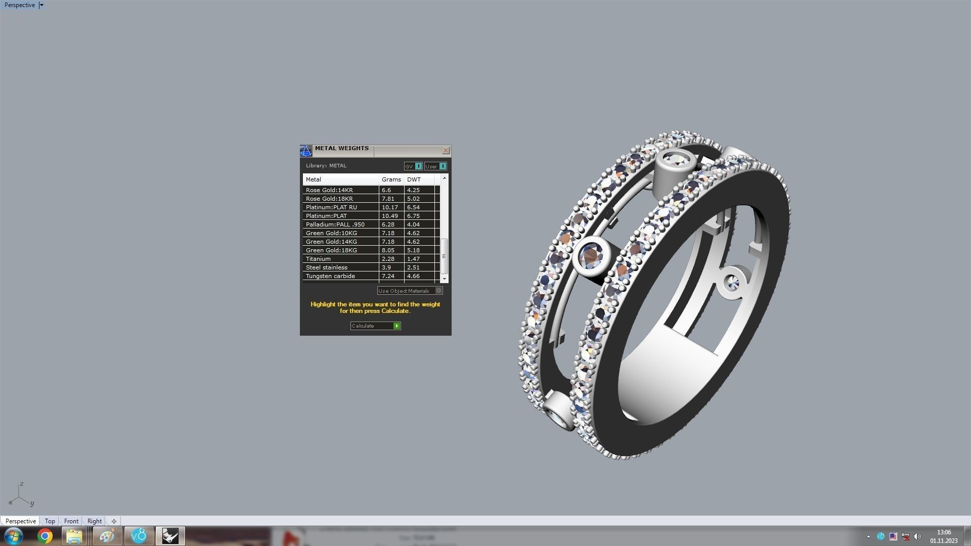 3 Diamond move Paved Romane Ring 3D print model_11