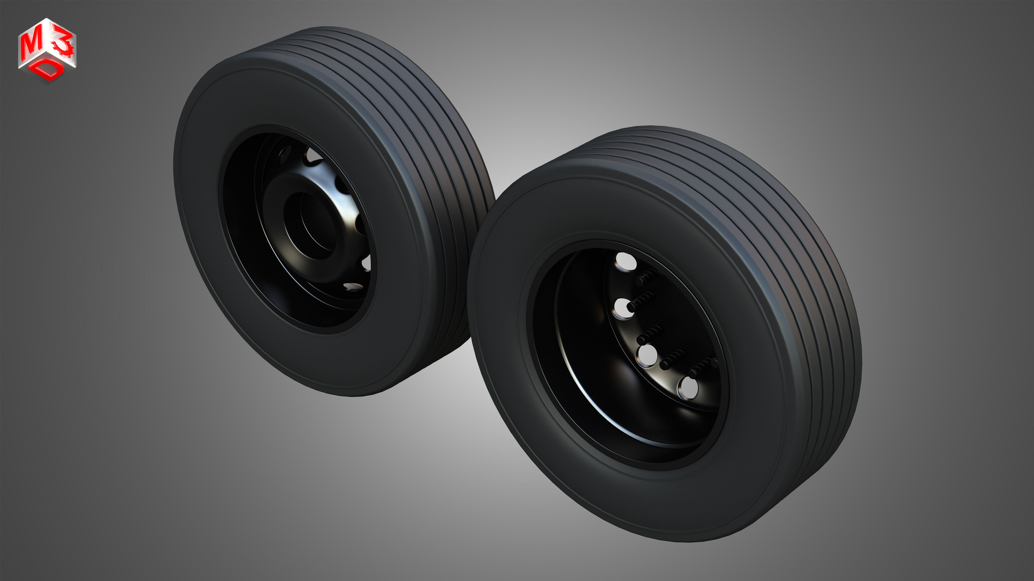 Twin Truck Wheels and Tires TWT4 3D print model_6
