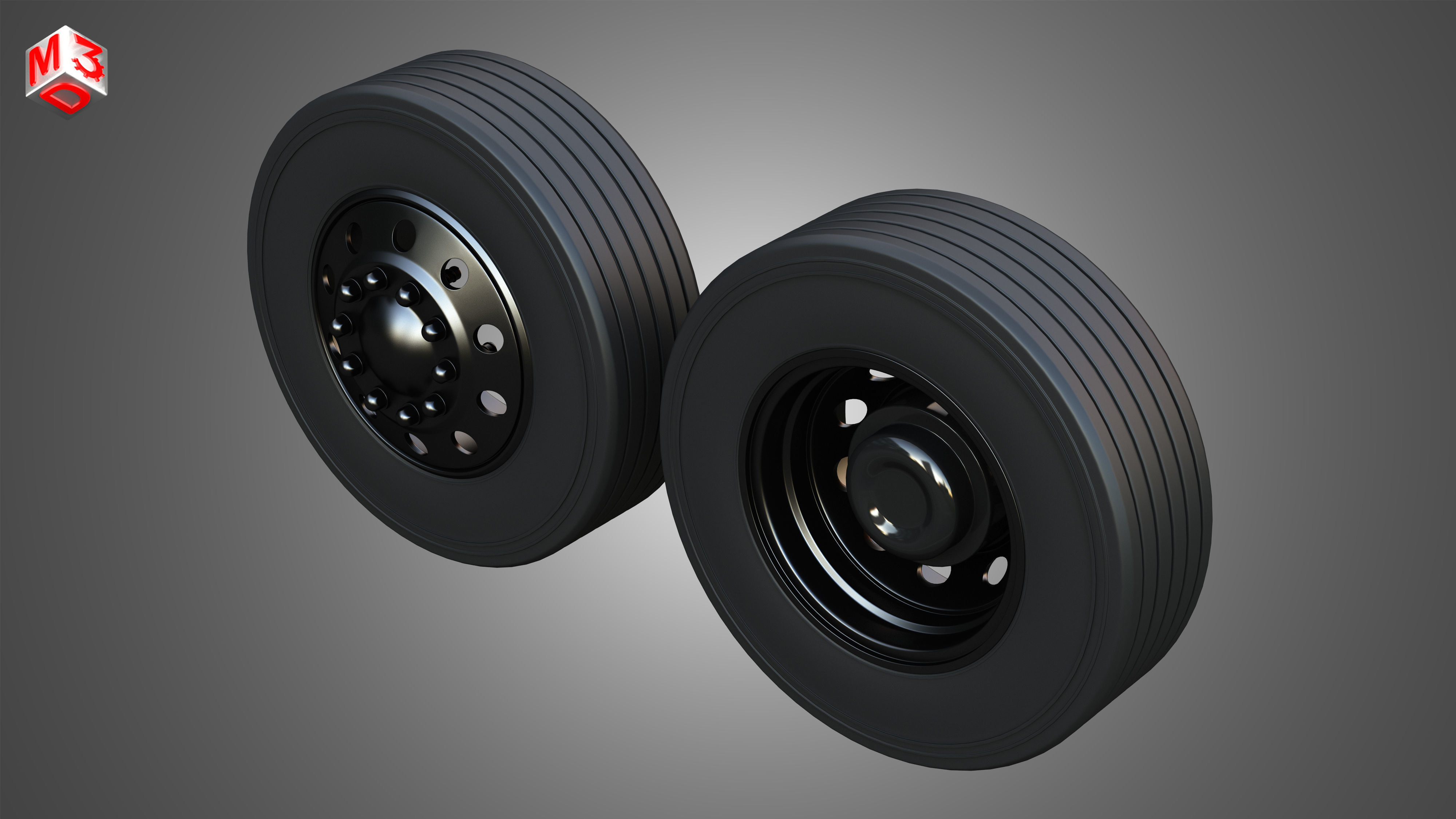 Twin Truck Wheels and Tires TWT4 3D print model_9