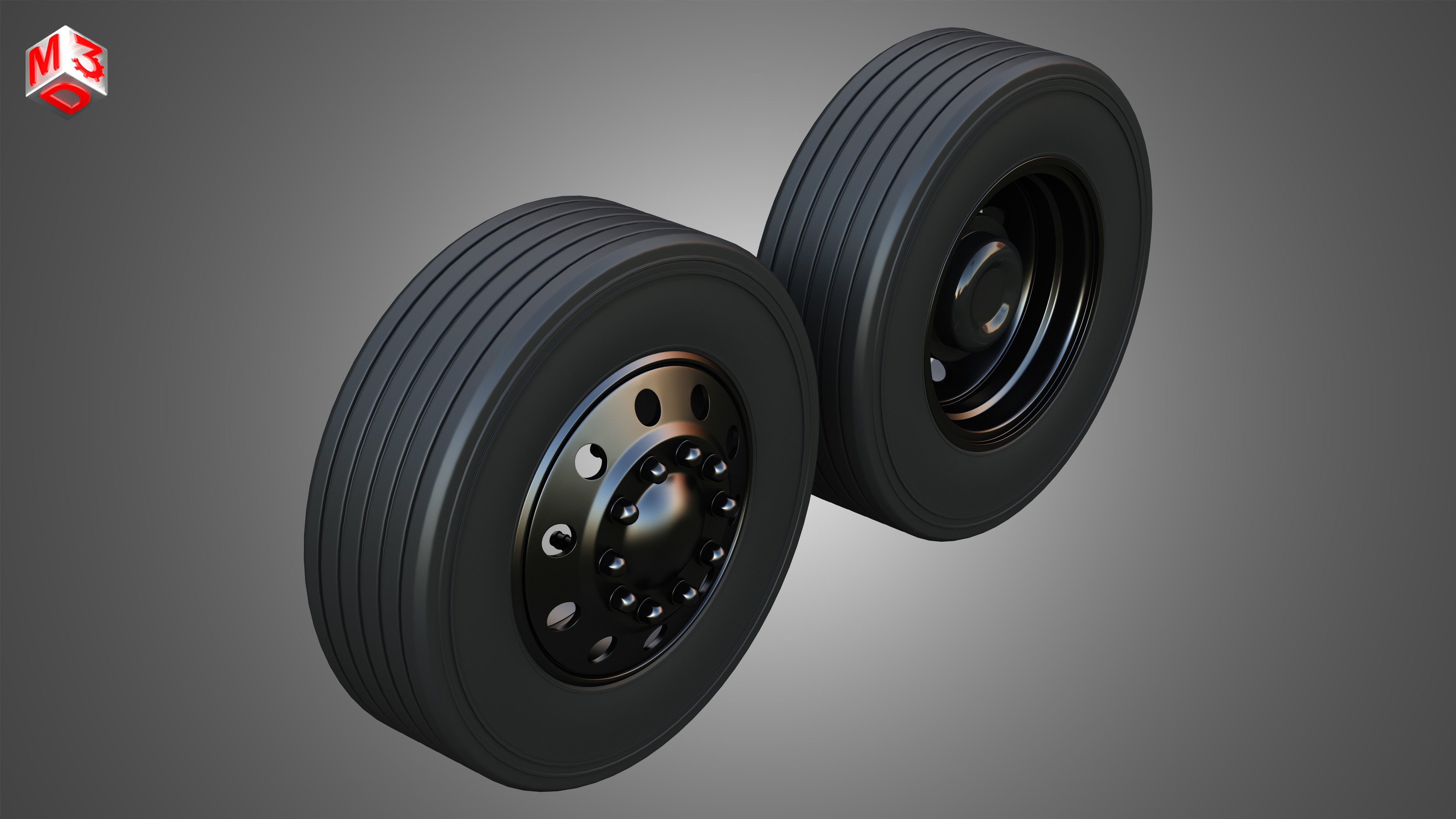Twin Truck Wheels and Tires TWT4 3D print model_7
