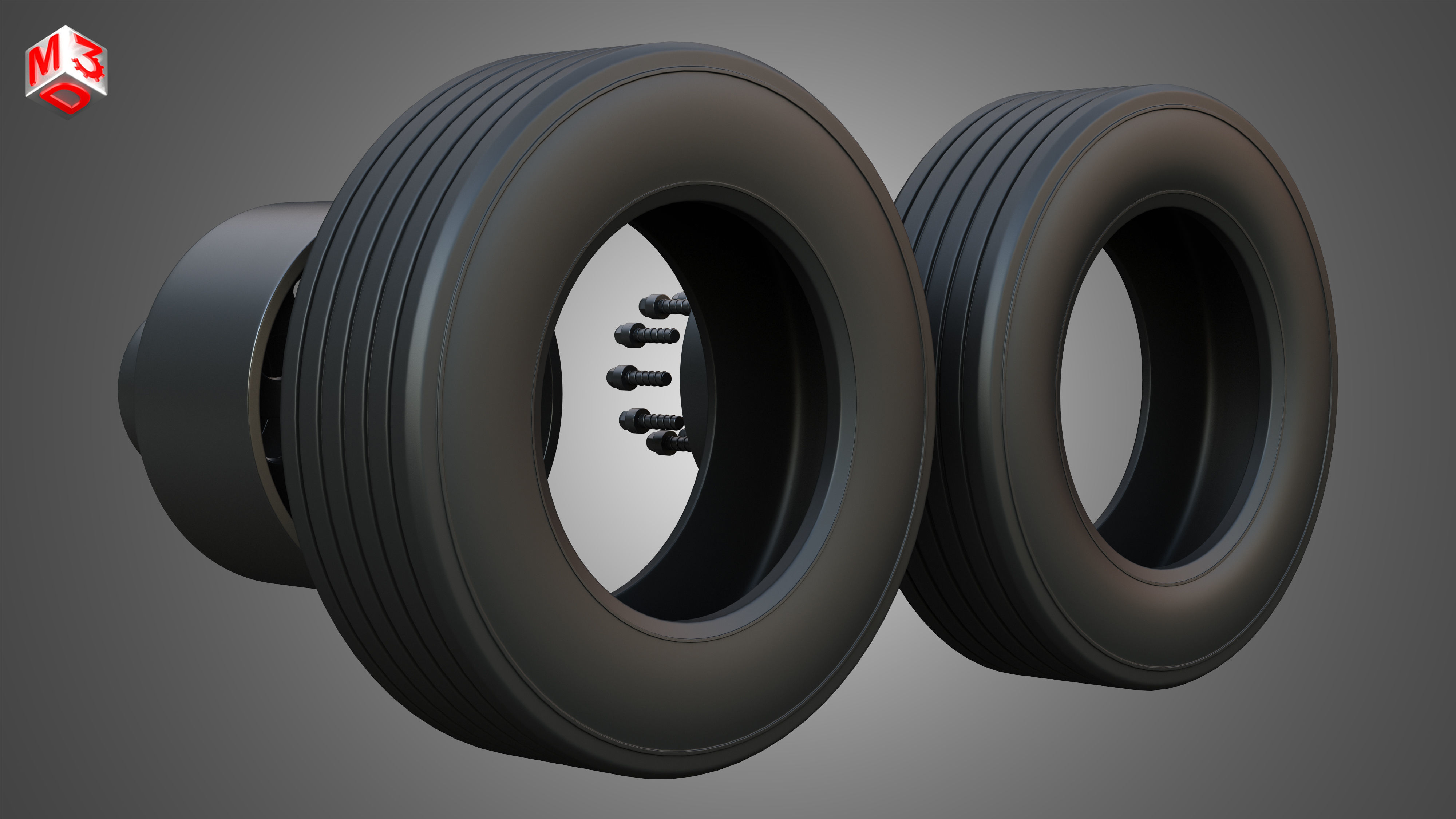 Twin Truck Wheels and Tires TWT4 3D print model_14