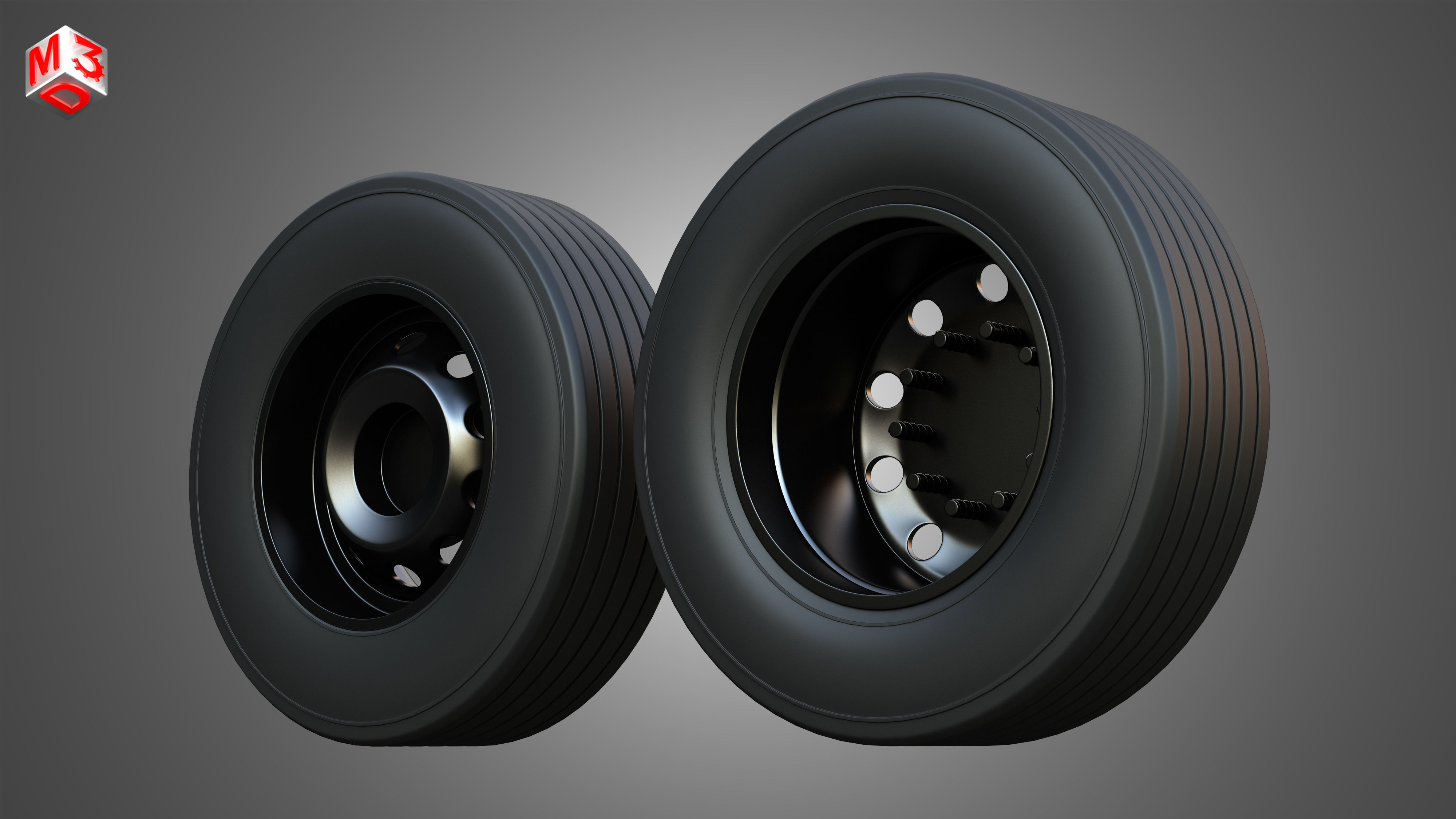 Twin Truck Wheels and Tires TWT4 3D print model_10