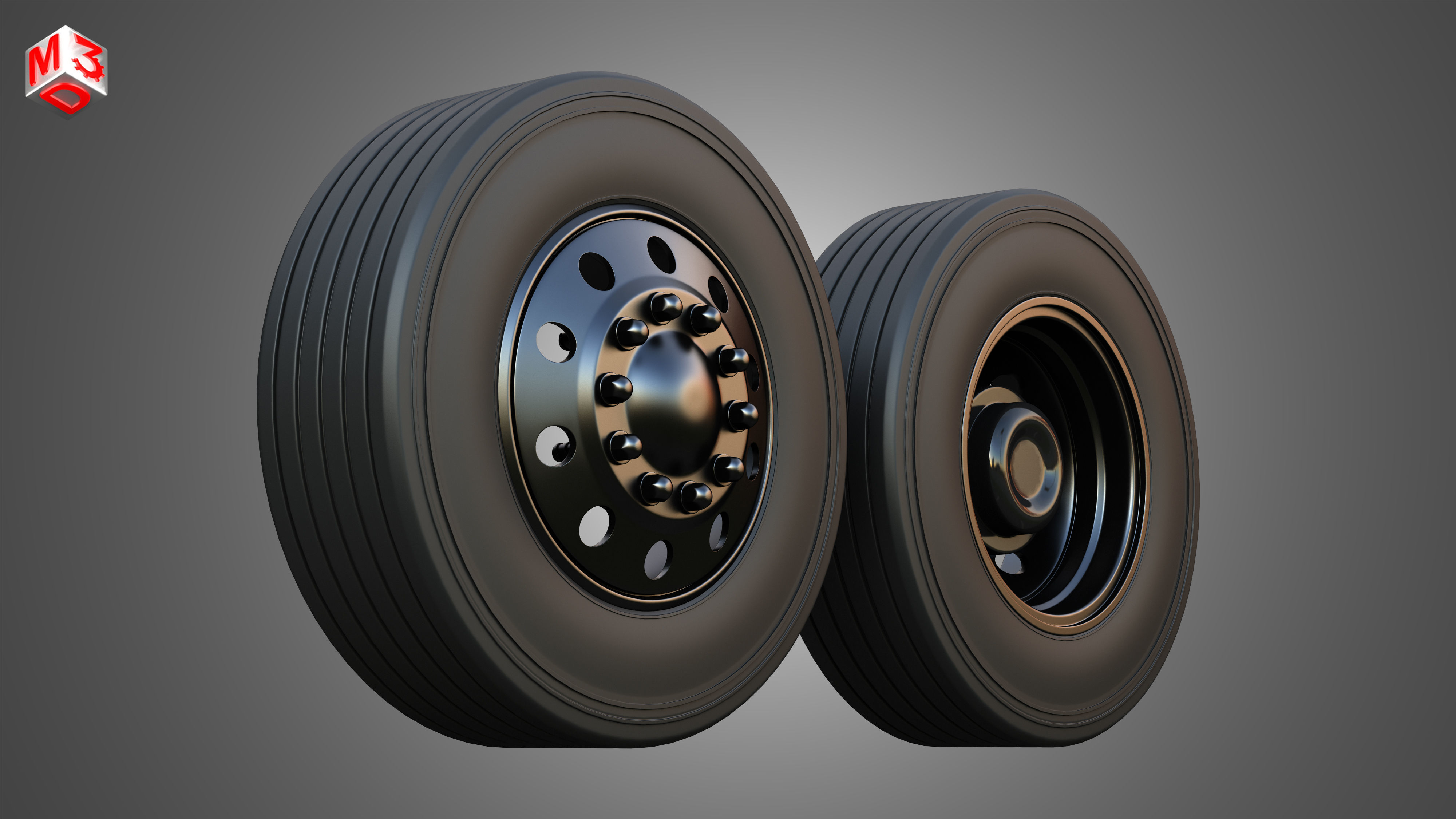 Twin Truck Wheels and Tires TWT4 3D print model_11