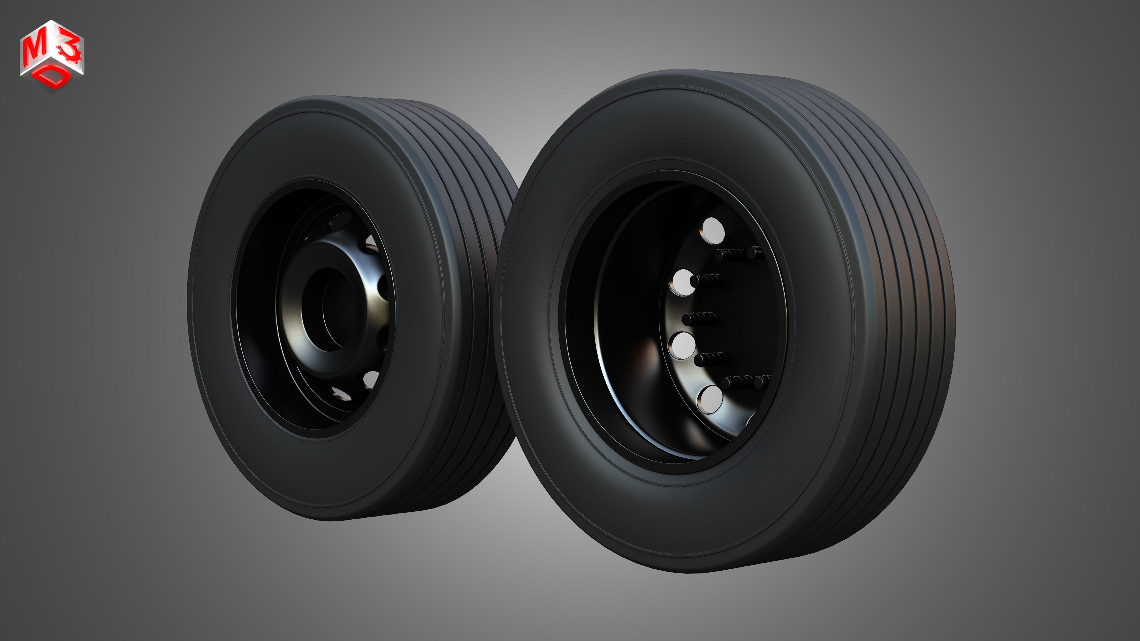 Twin Truck Wheels and Tires TWT4 3D print model_5