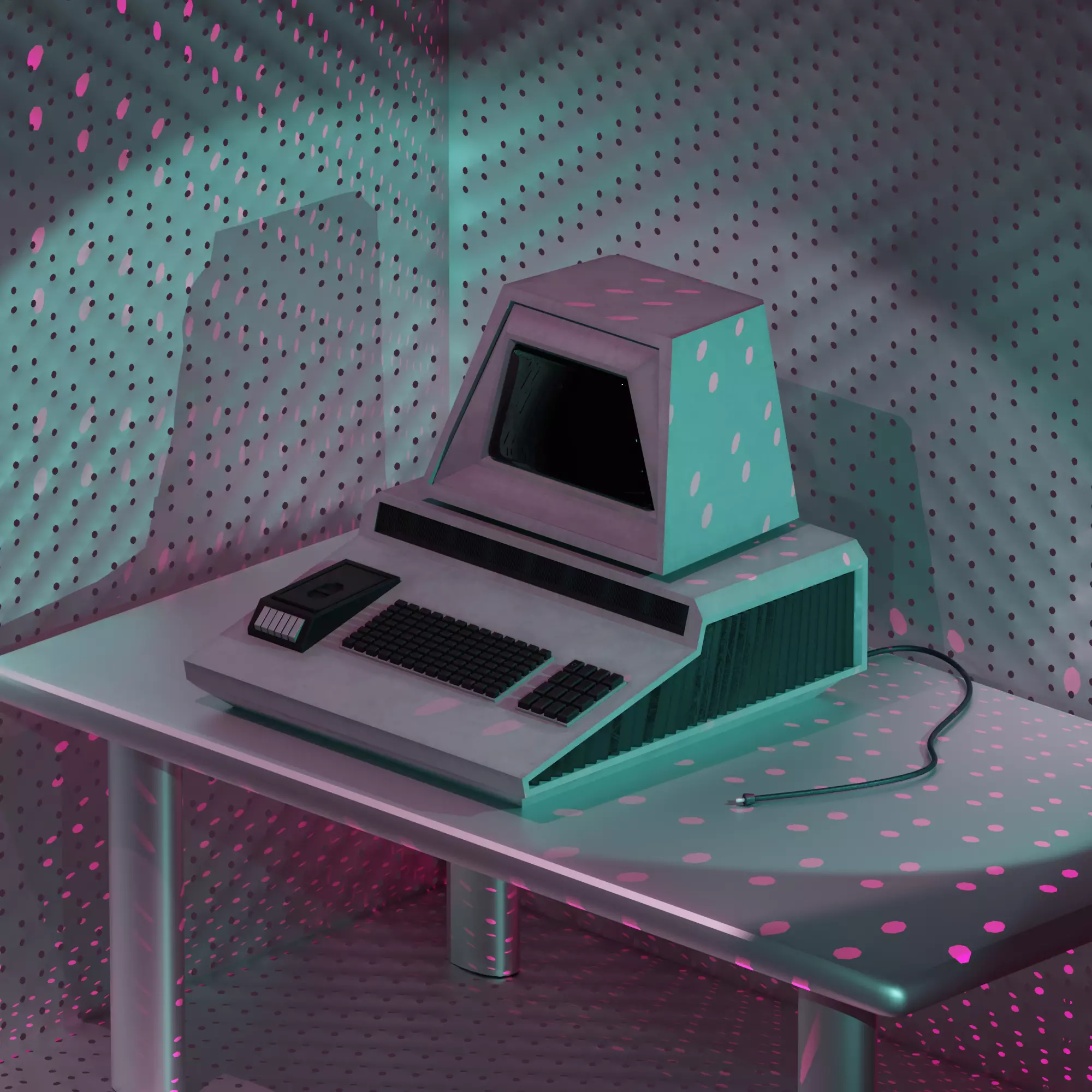 Futuristic computer Free low-poly 3D model_0