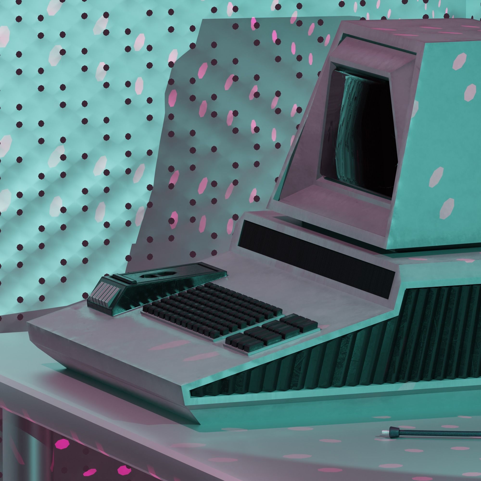 Futuristic computer Free low-poly 3D model_1