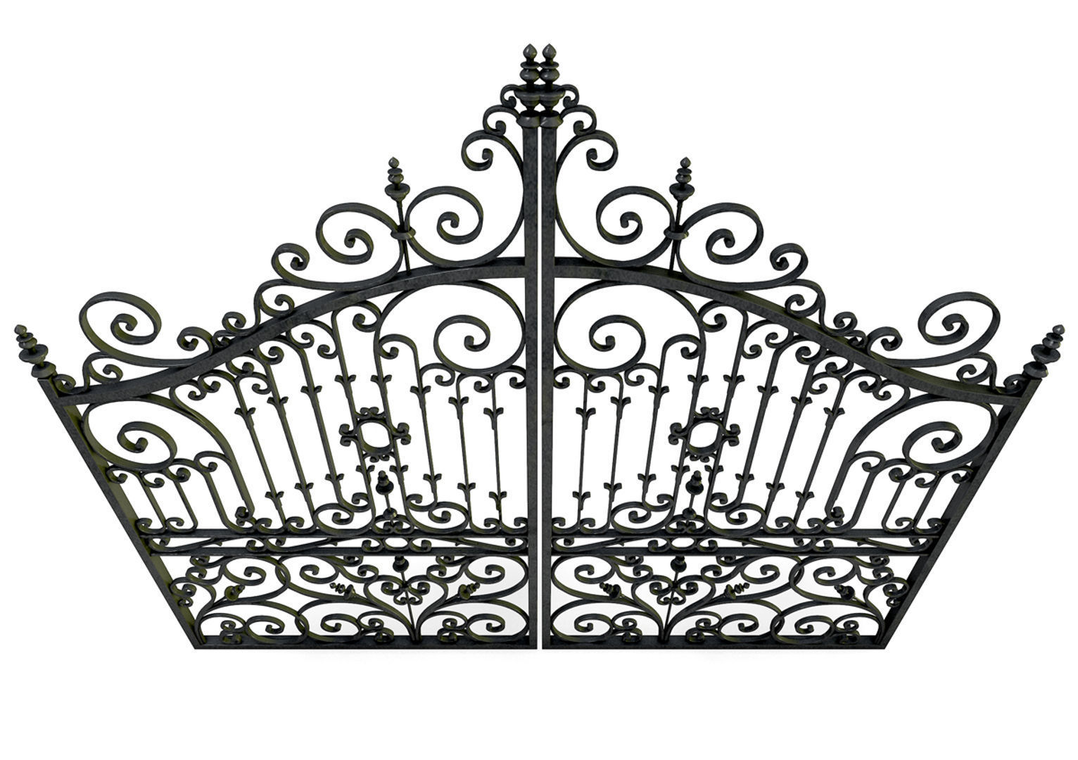 Ornate Cast Iron Gates 3D model_2