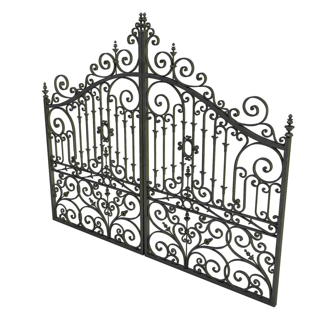 Ornate Cast Iron Gates 3D model_0