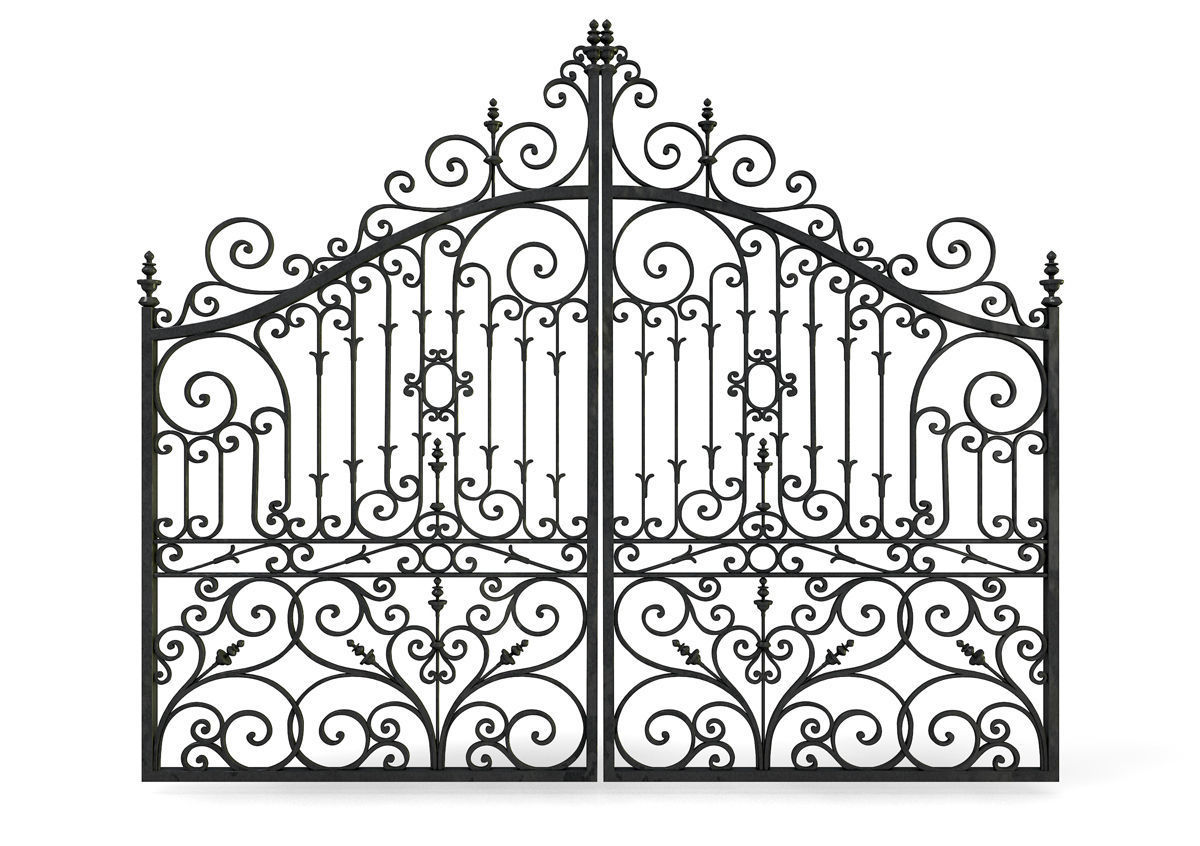 Ornate Cast Iron Gates 3D model_1
