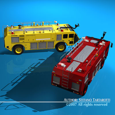 Airport firetruck 3D model_1