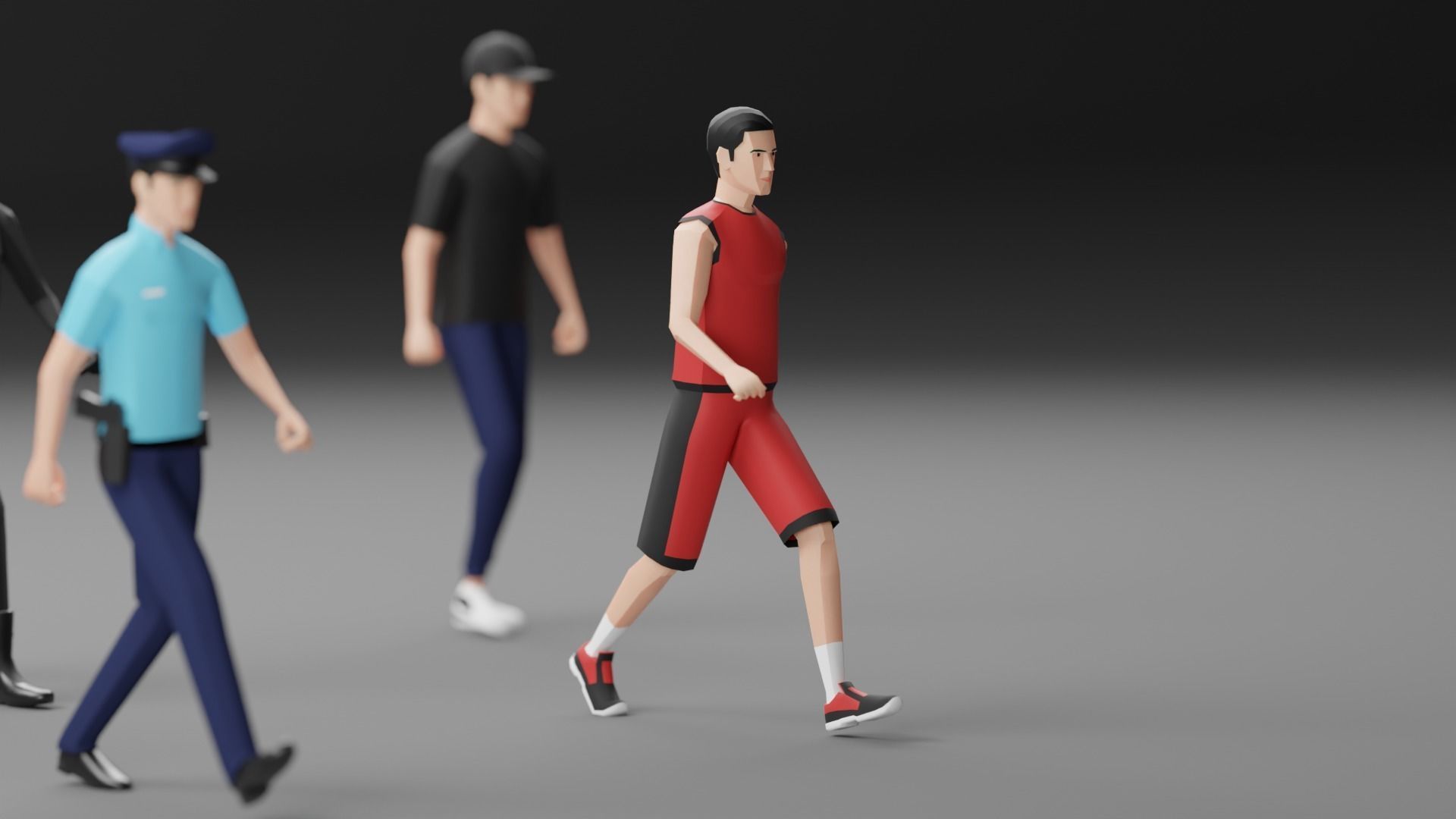 Male Pack 02 - Lowpoly - Rigged Low-poly 3D model_6