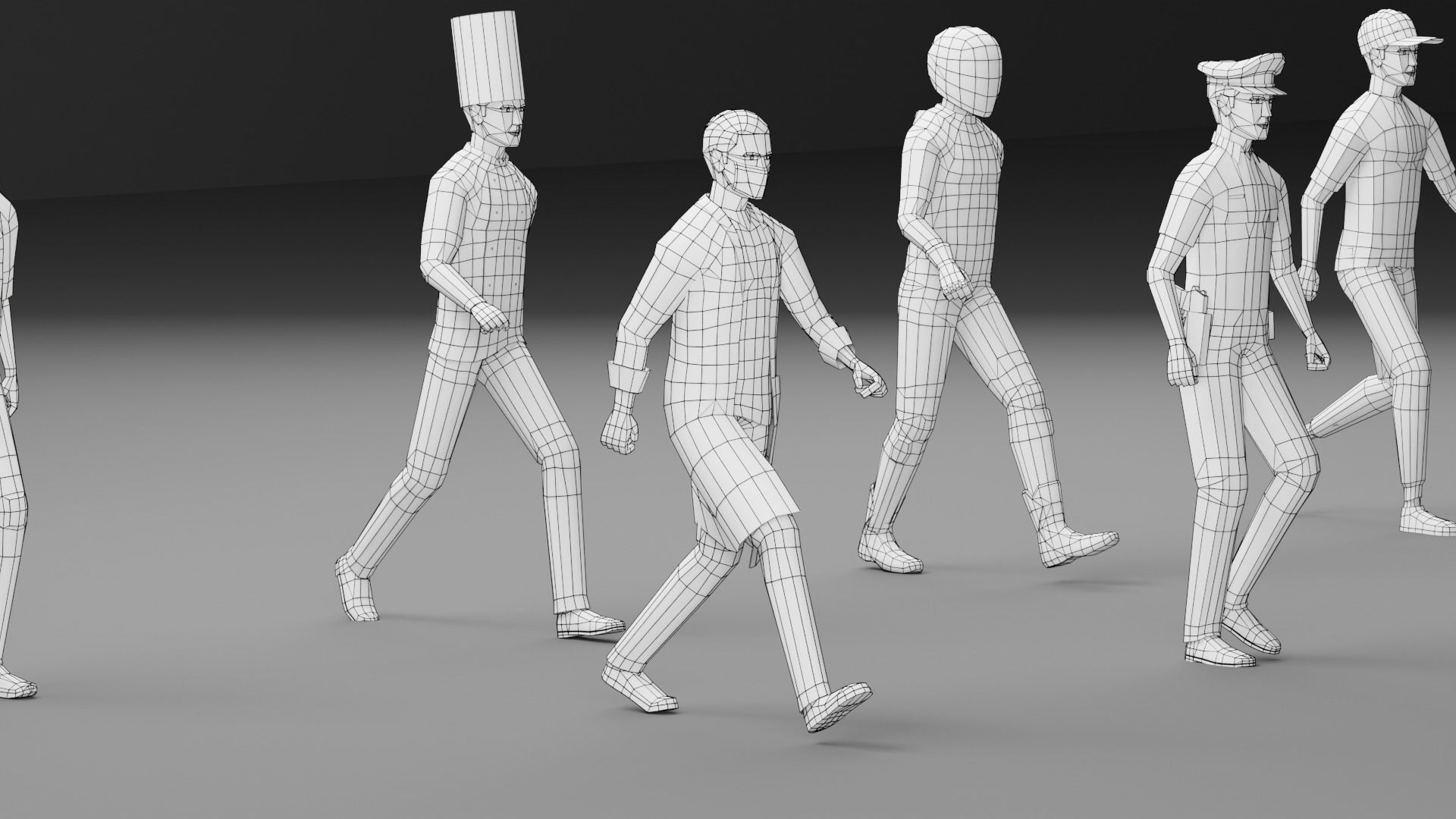 Male Pack 02 - Lowpoly - Rigged Low-poly 3D model_15