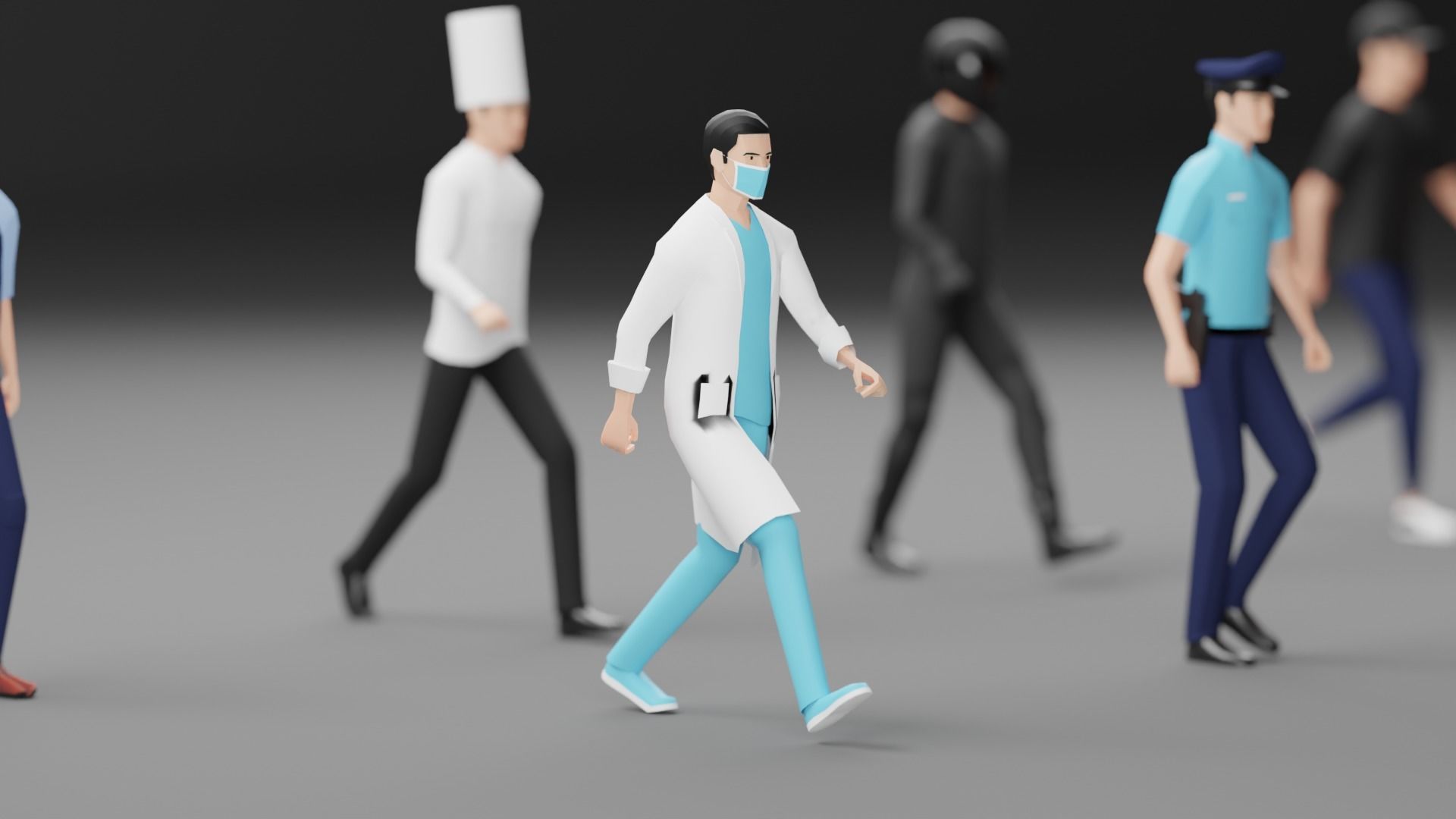 Male Pack 02 - Lowpoly - Rigged Low-poly 3D model_14