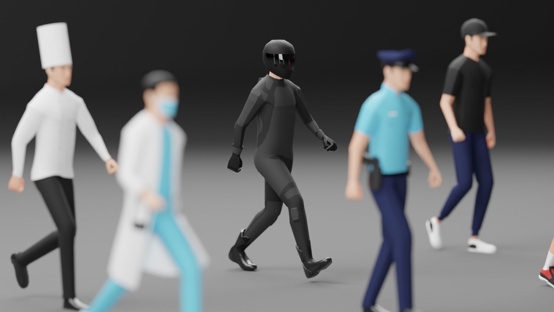 Male Pack 02 - Lowpoly - Rigged Low-poly 3D model_2