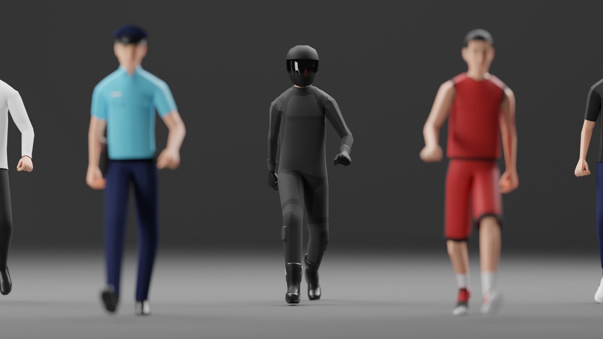 Male Pack 02 - Lowpoly - Rigged Low-poly 3D model_4