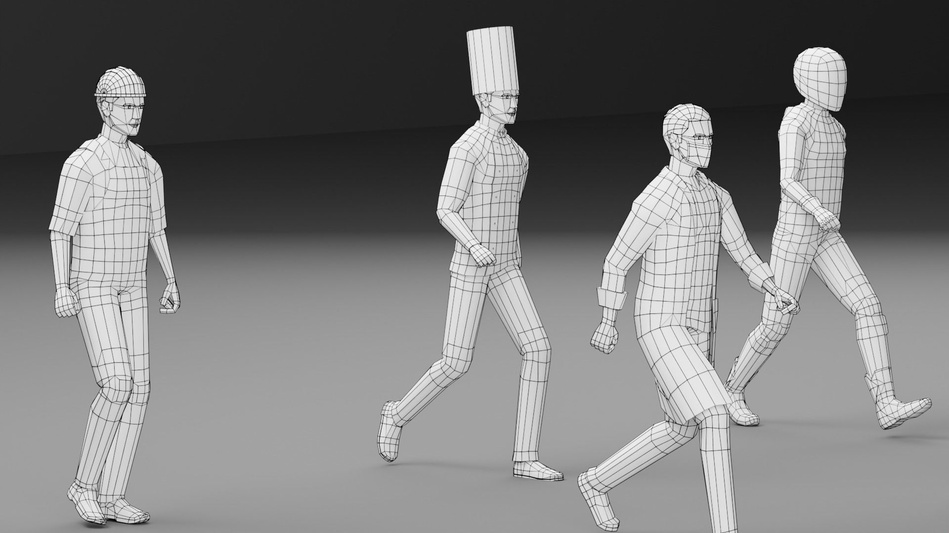 Male Pack 02 - Lowpoly - Rigged Low-poly 3D model_17