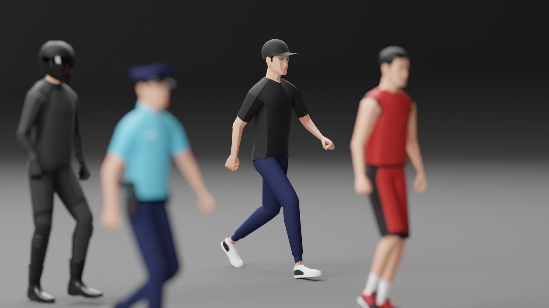 Male Pack 02 - Lowpoly - Rigged Low-poly 3D model_12