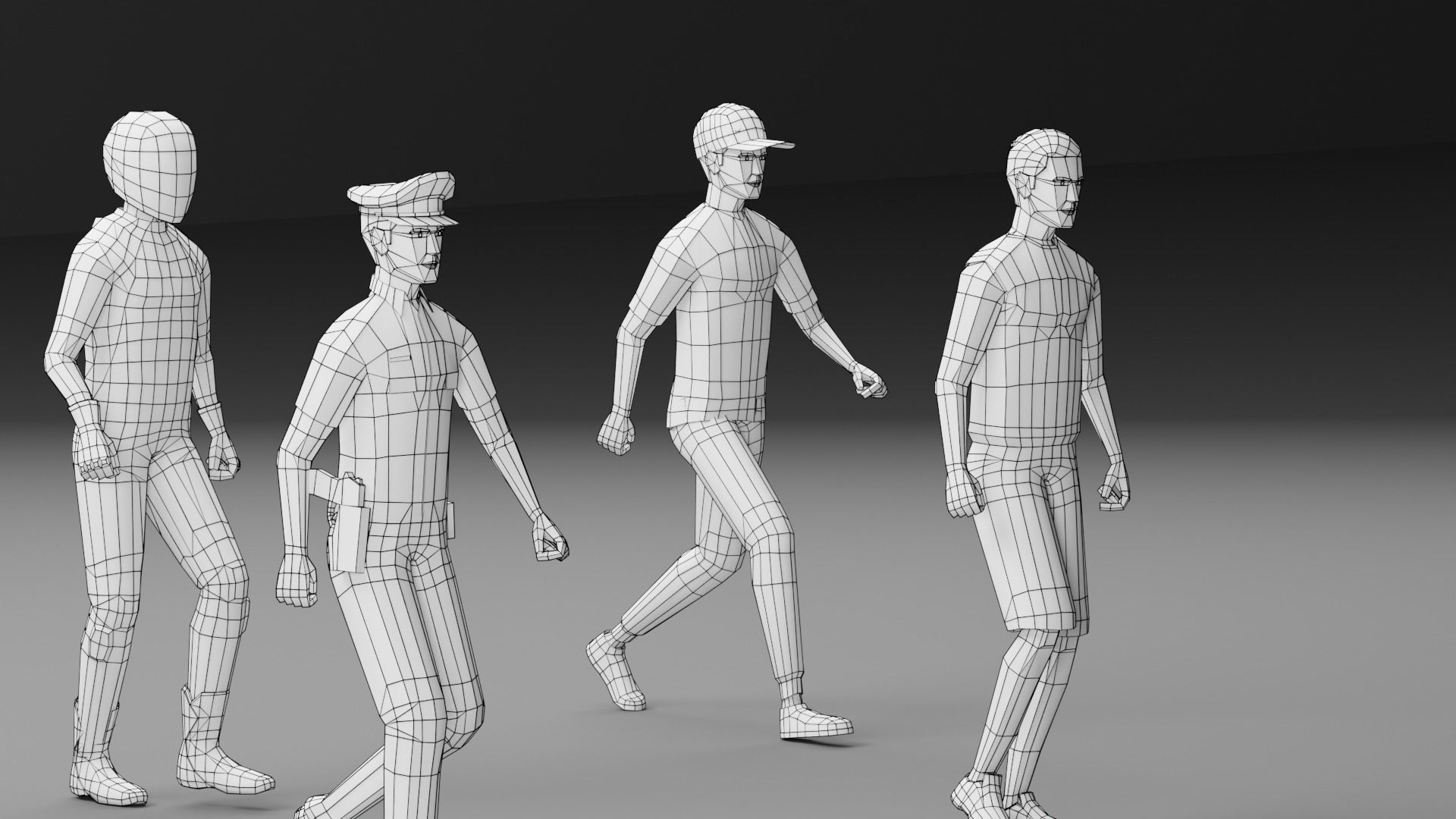 Male Pack 02 - Lowpoly - Rigged Low-poly 3D model_13
