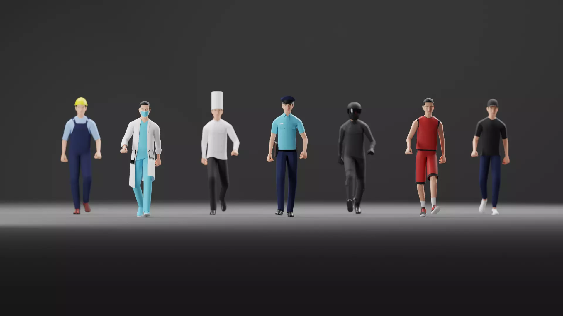 Male Pack 02 - Lowpoly - Rigged Low-poly 3D model_0