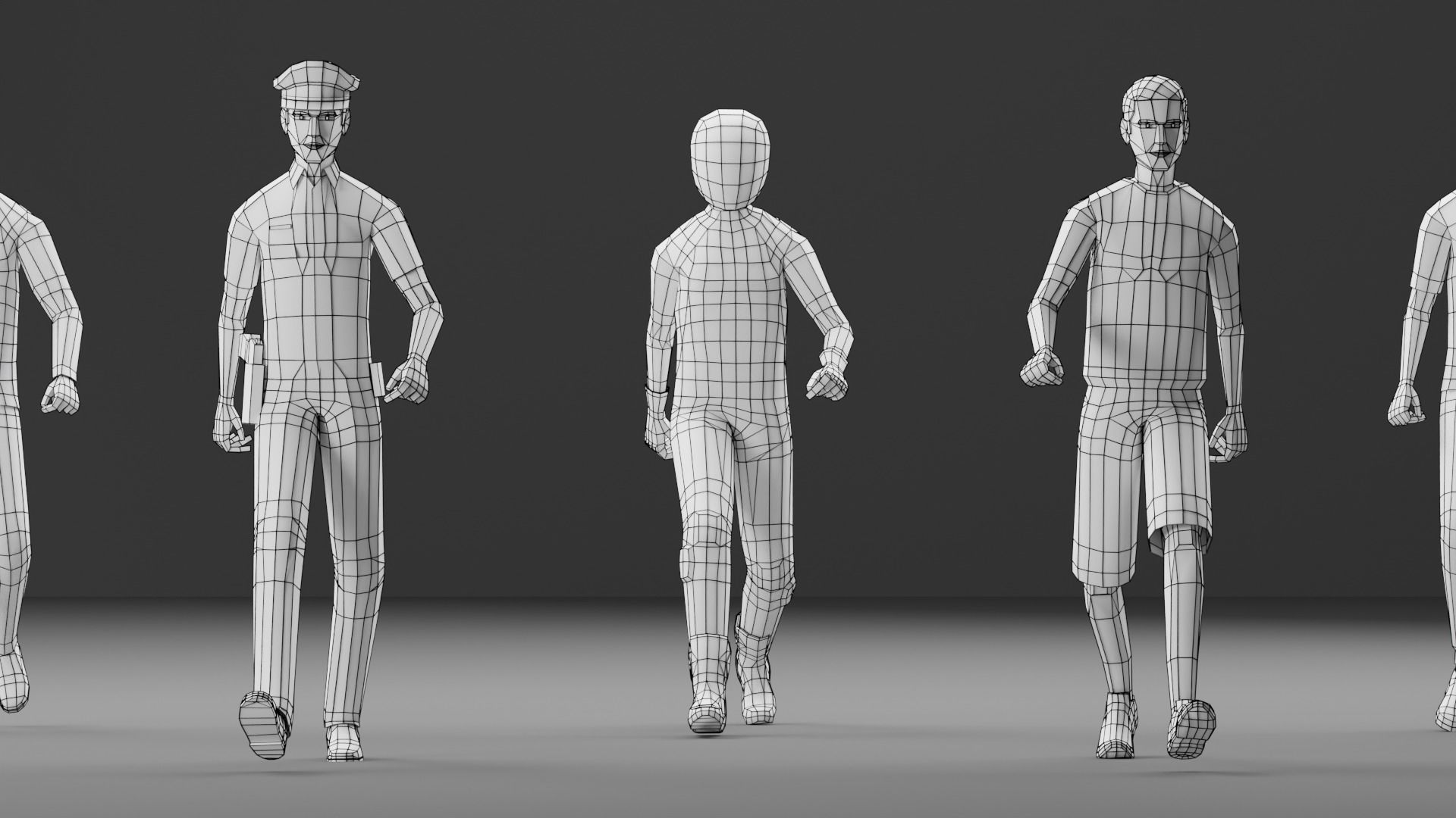 Male Pack 02 - Lowpoly - Rigged Low-poly 3D model_5
