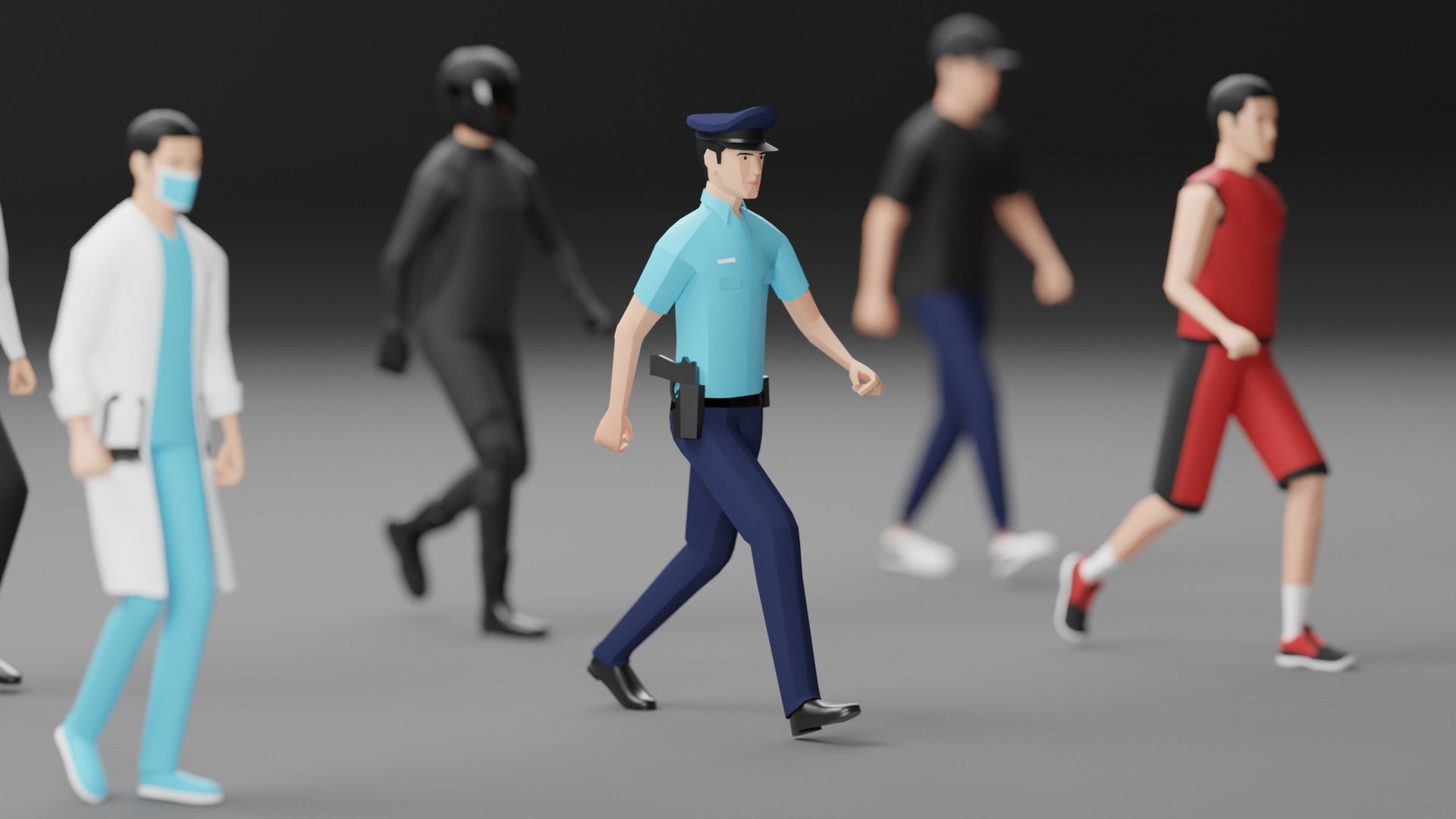 Male Pack 02 - Lowpoly - Rigged Low-poly 3D model_8