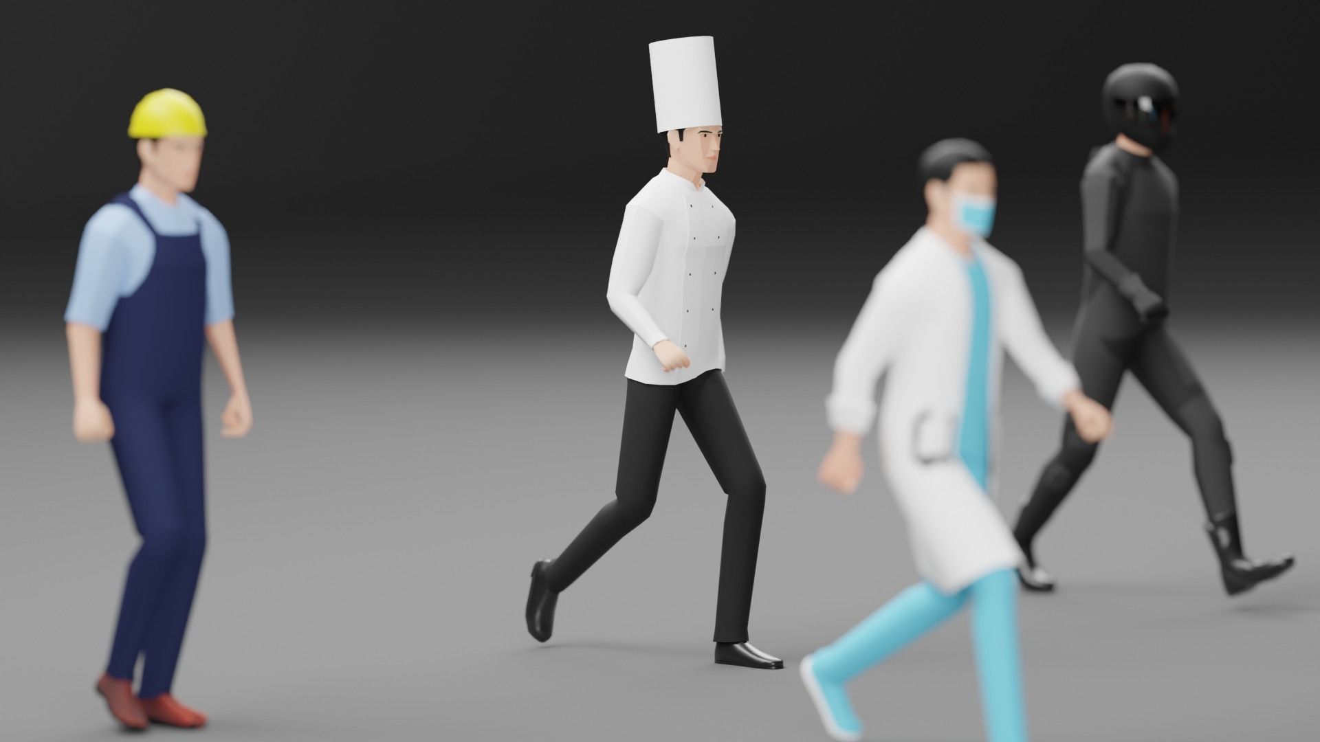 Male Pack 02 - Lowpoly - Rigged Low-poly 3D model_16