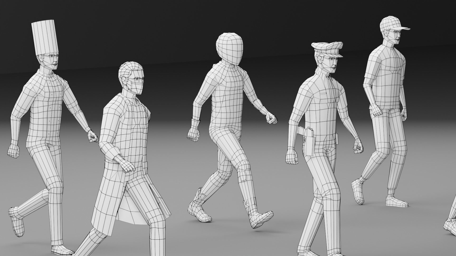 Male Pack 02 - Lowpoly - Rigged Low-poly 3D model_3