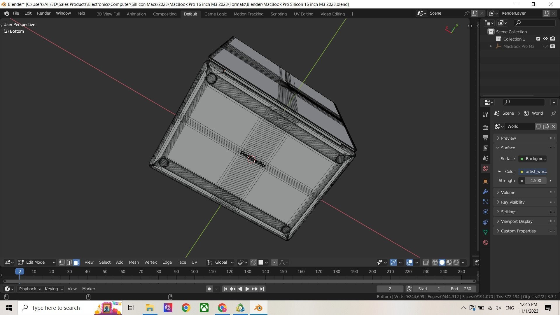 Apple MacBook Pro M3 Max 16 inch 2023 3D model_9