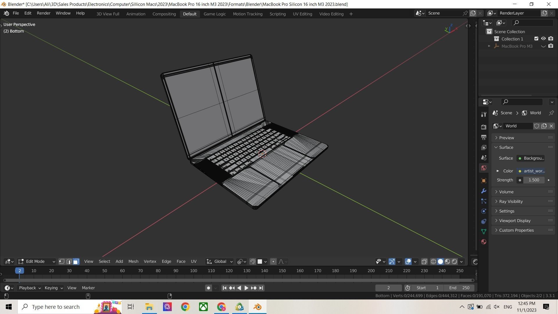 Apple MacBook Pro M3 Max 16 inch 2023 3D model_8