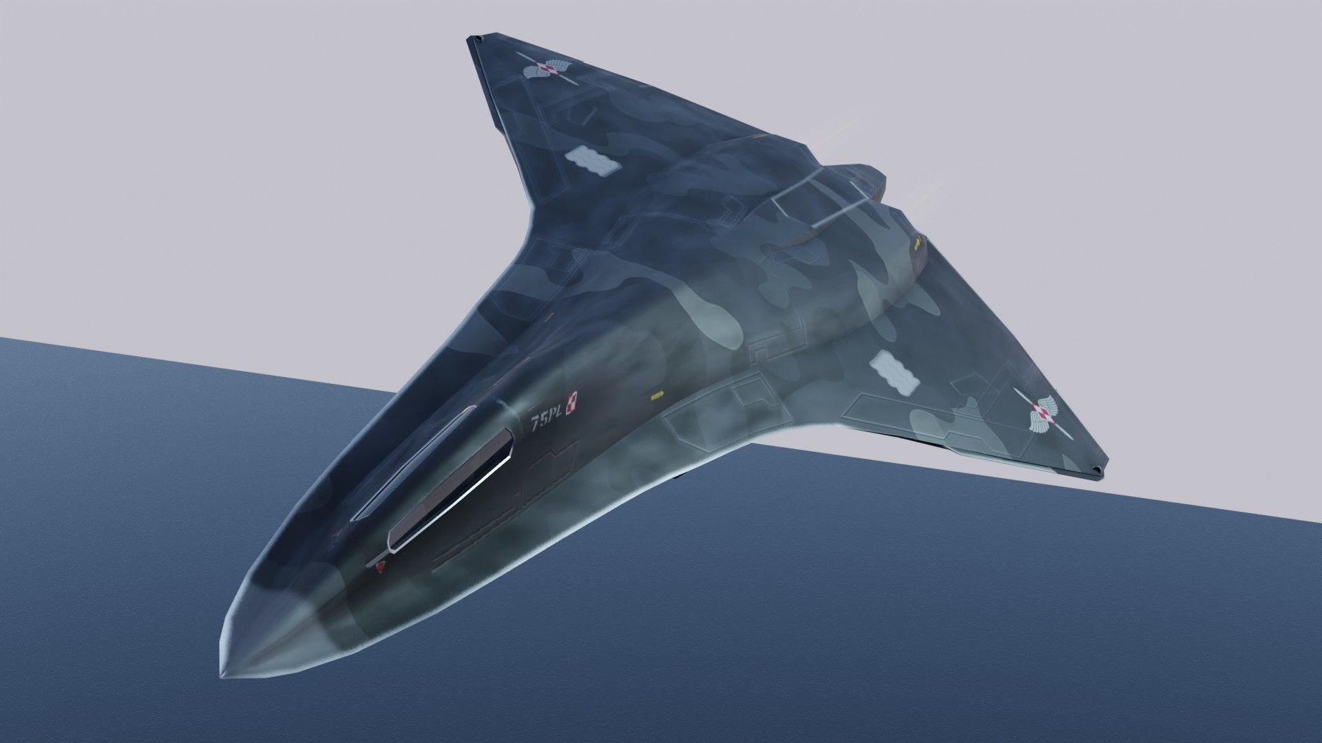 Lockheed NGAD deux - concept fighter Low-poly 3D model_15