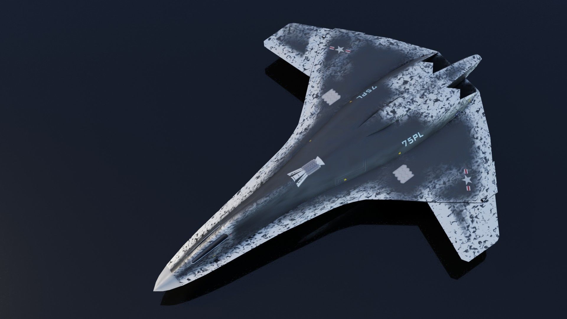 Lockheed NGAD deux - concept fighter Low-poly 3D model_10