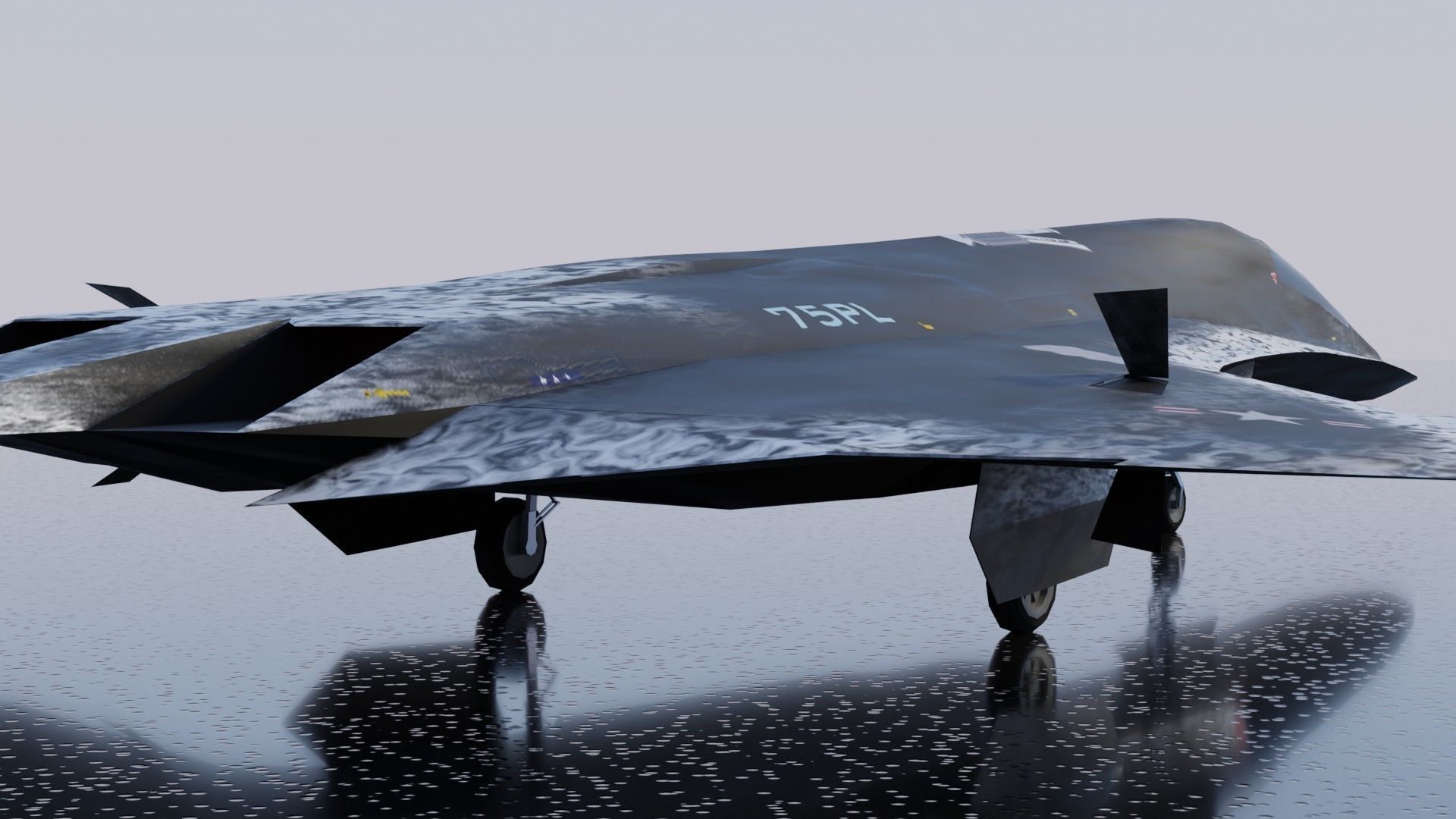 Lockheed NGAD deux - concept fighter Low-poly 3D model_24