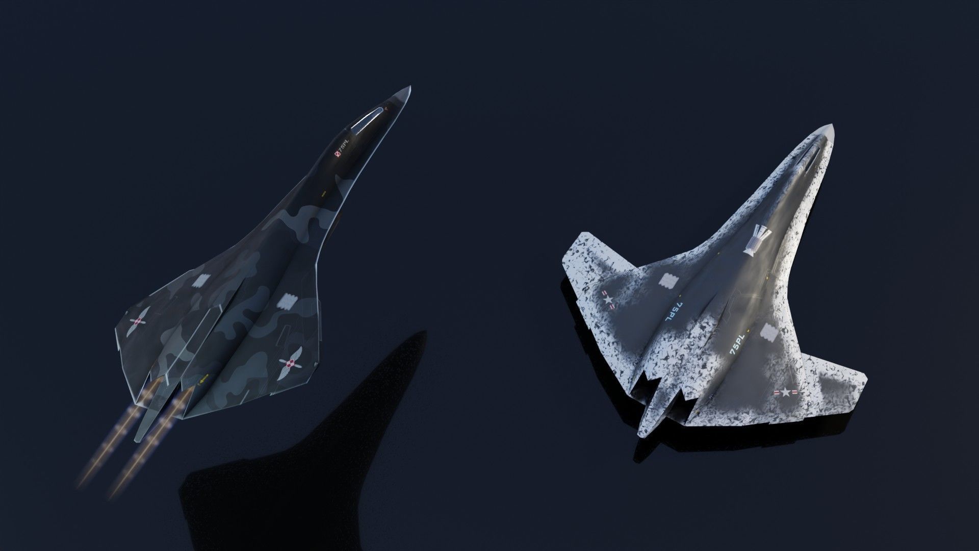 Lockheed NGAD deux - concept fighter Low-poly 3D model_20