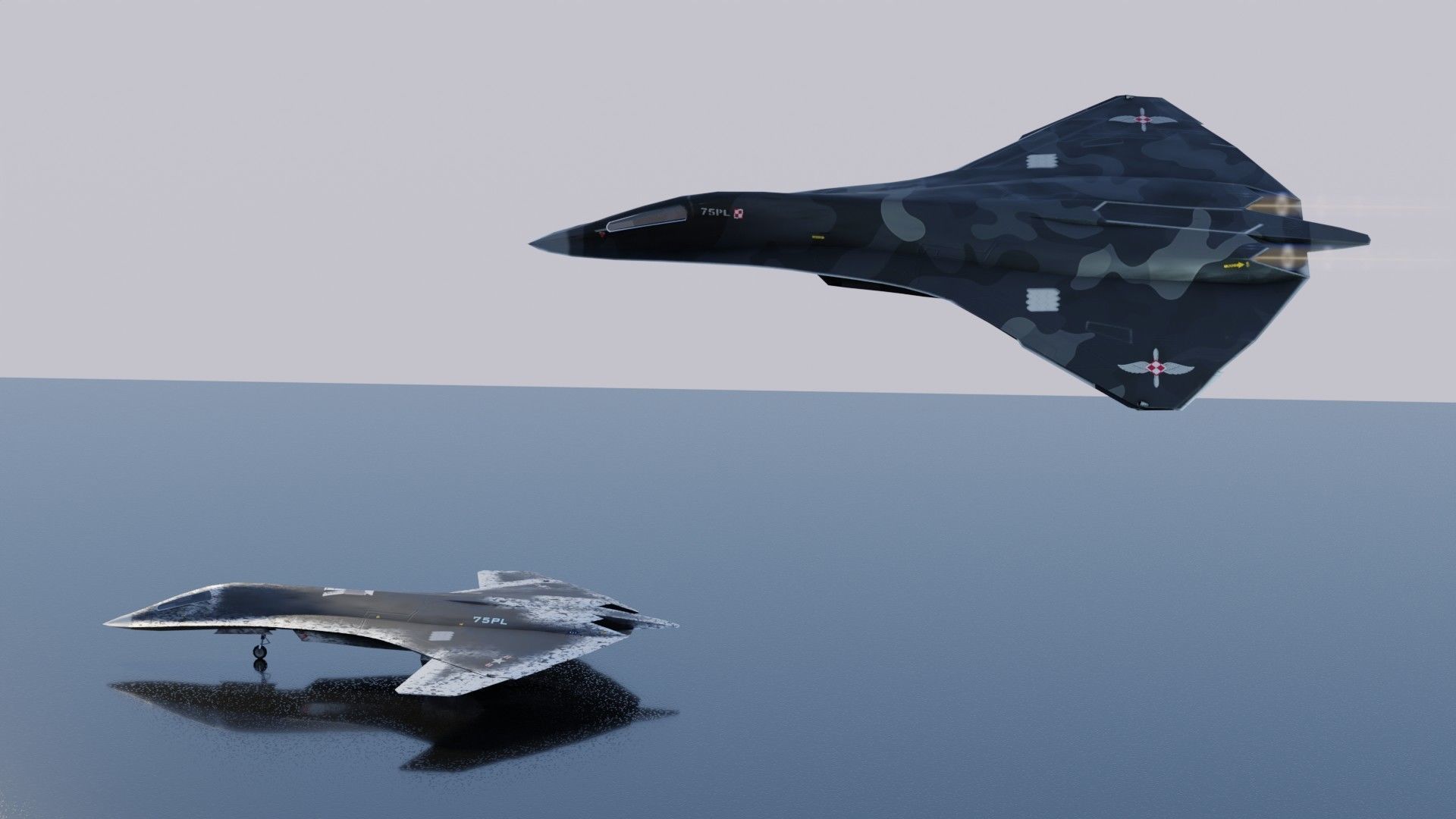 Lockheed NGAD deux - concept fighter Low-poly 3D model_17