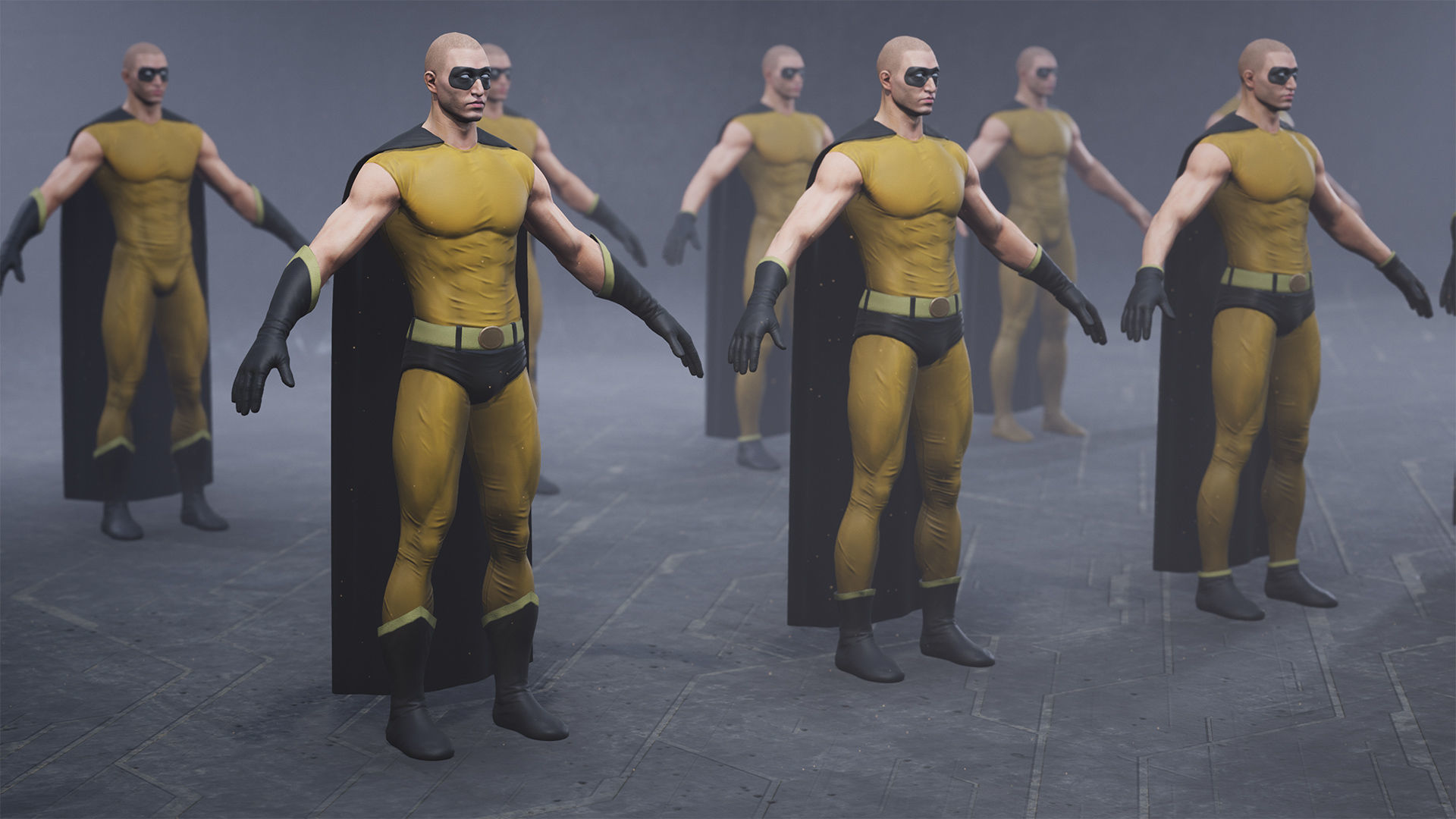 Superhero Constructor Male Skin Pack 1 UE pack Low-poly 3D model_17