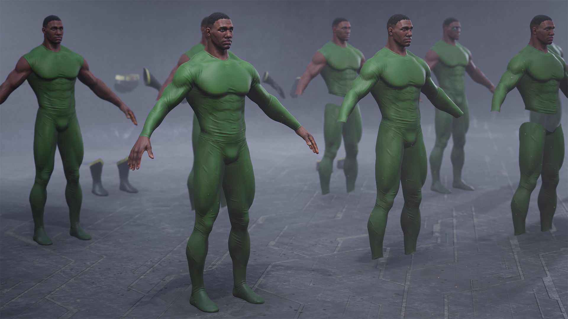 Superhero Constructor Male Skin Pack 1 UE pack Low-poly 3D model_2