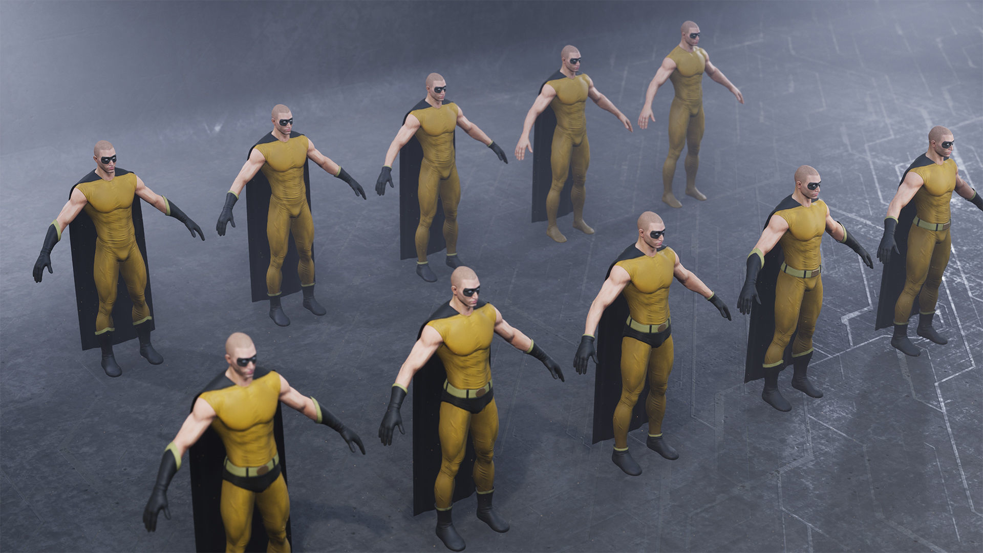 Superhero Constructor Male Skin Pack 1 UE pack Low-poly 3D model_18