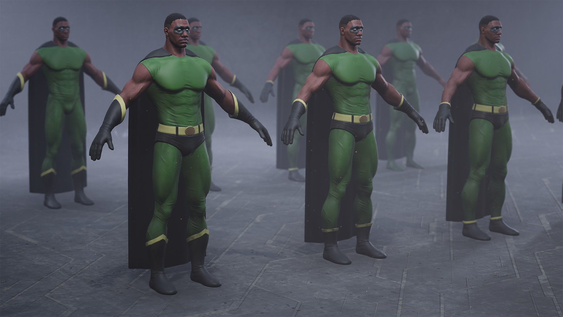 Superhero Constructor Male Skin Pack 1 UE pack Low-poly 3D model_7