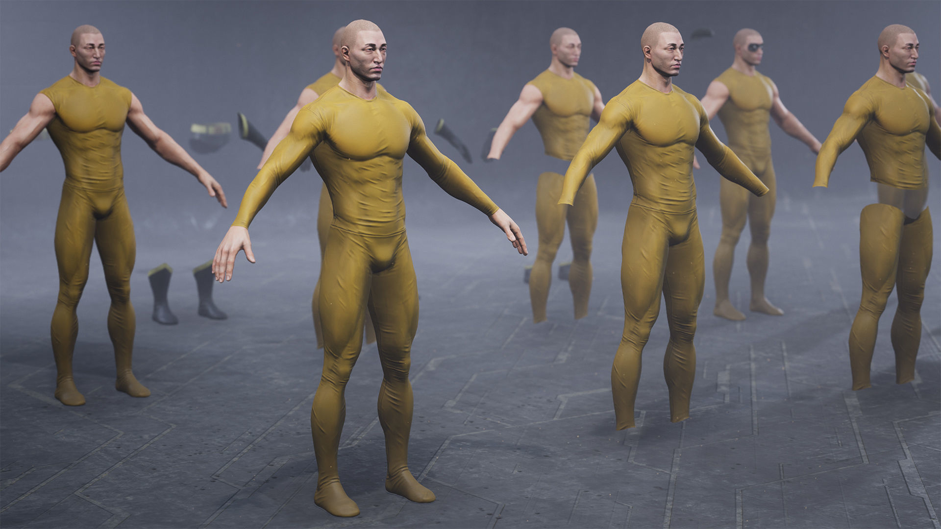 Superhero Constructor Male Skin Pack 1 UE pack Low-poly 3D model_3