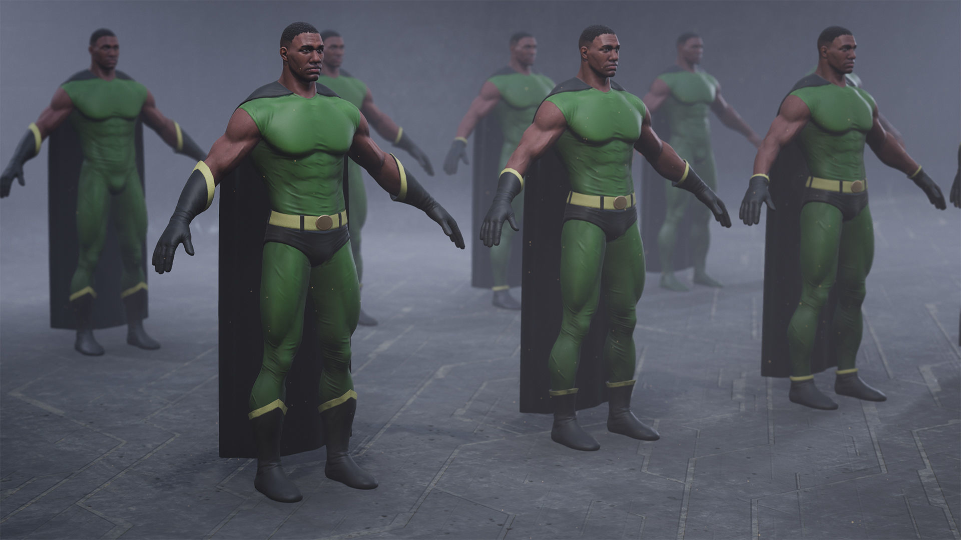 Superhero Constructor Male Skin Pack 1 UE pack Low-poly 3D model_5