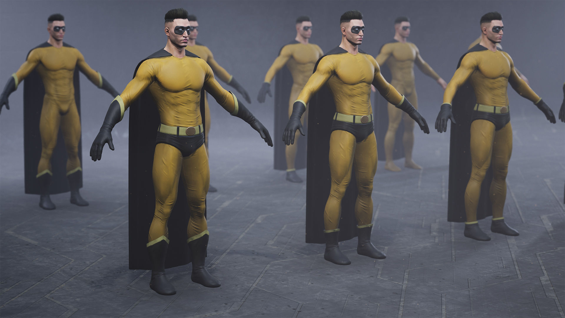 Superhero Constructor Male Skin Pack 1 UE pack Low-poly 3D model_12