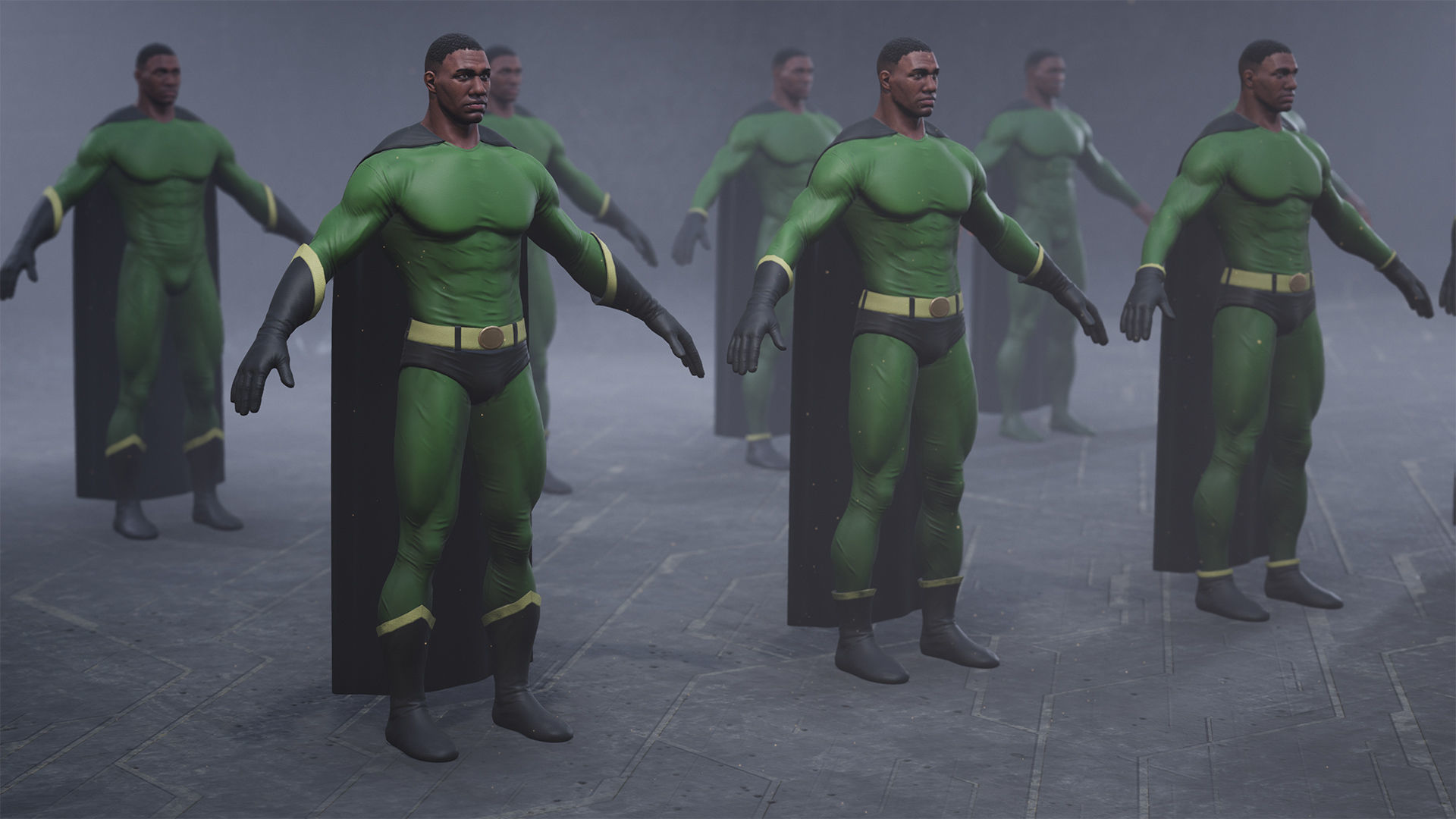 Superhero Constructor Male Skin Pack 1 UE pack Low-poly 3D model_4